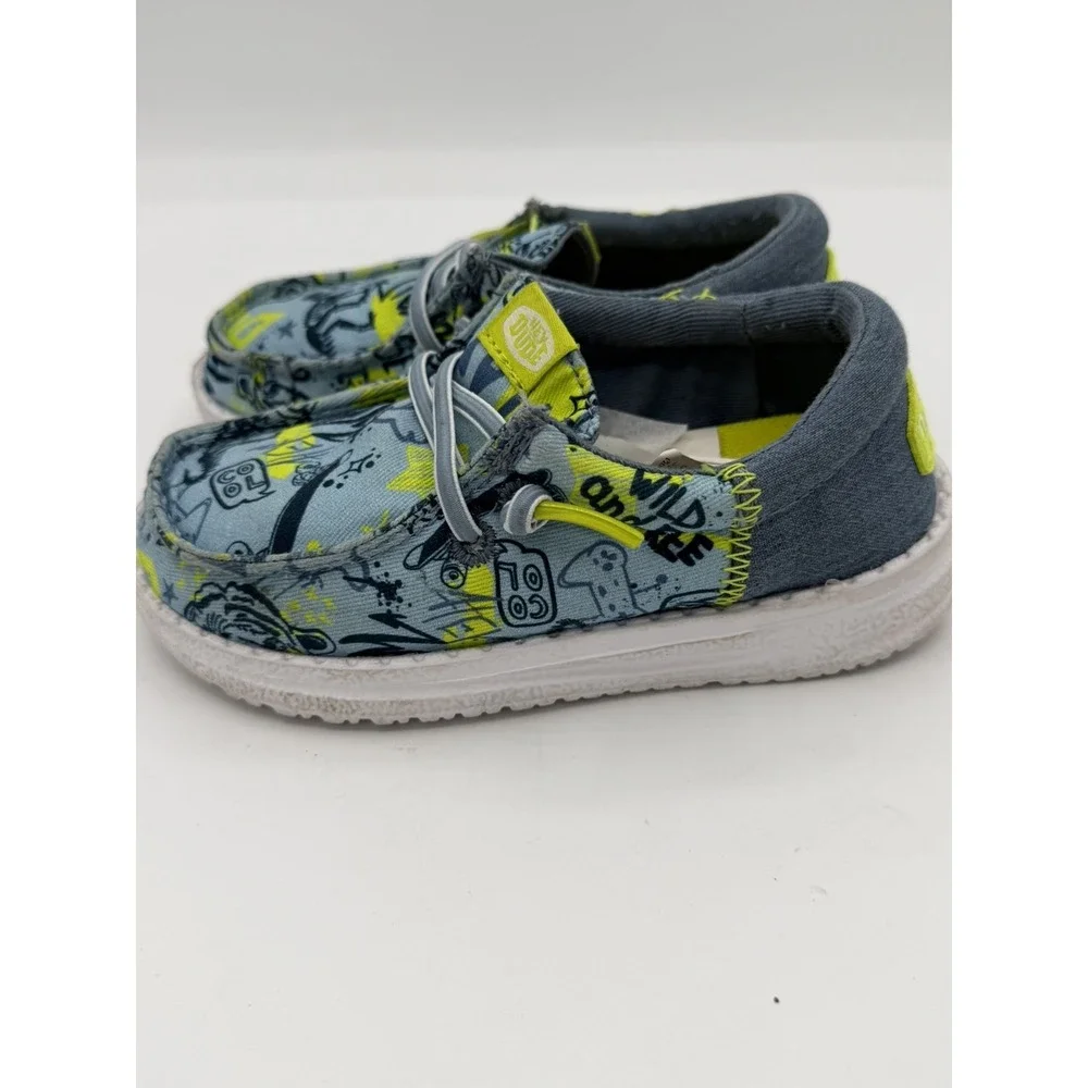 Hey Dude Wally Toddler Funk Graffiti Mix Shoes Sneakers Loafers Slip On Size C8